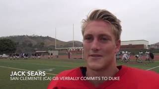 Jack Sears  San Clemente CA commits to Duke [upl. by Sergei]