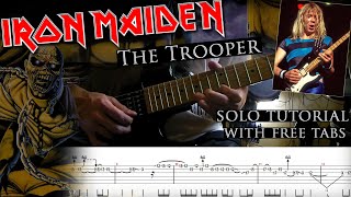 Iron Maiden  The Trooper Dave Murrays solo lesson with tablatures and backing tracks [upl. by Schmidt]