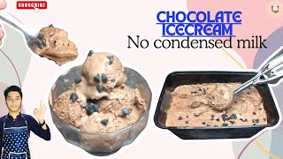 Homemade Chocolate Ice Cream Recipe  No Condensed Milk Chocolate Icecream Tasty Food By Areeb [upl. by Adna]