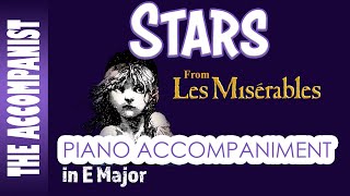 STARS from LES MISERABLES  Piano Accompaniment Karaoke Lyrics in CC [upl. by Anival]