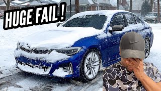 M340i IN NYC DEEP SNOW  RWD BMW Short ishhh [upl. by Mesics]