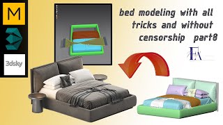 bed modeling in 3ds max for the market 3dsky with all tricks and without censorship part8 [upl. by Domenico514]