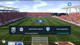 Argentinos Juniors vs Vélez Sarsfield ● Copa de la liga Profesional 2024 ● PES 2021 [upl. by Aisayn]