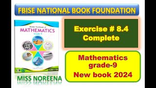 Exercise 84 class 9 NBF  Ex 84 class 9 NBF  National book foundation  Fbise Math [upl. by Otaner143]