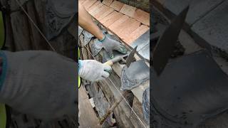 Installation process of eaves dripping green tiles [upl. by Nagyam504]