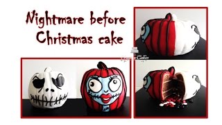 Halloween Cake Nightmare before Christmas 3D Inside Surprise Cake How to make [upl. by Anhavas141]