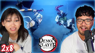 TENGEN VS GYUTARO  Girlfriend Reacts To Demon Slayer 2X8 REACTION [upl. by Kym]