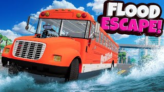 FLOOD ESCAPE with a Bus on a WACKY MAP in BeamNG Drive Mods [upl. by Ruperto]