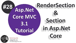 28 RenderSection amp Section in AspNet Core  AspNet Core tutorial [upl. by Ysor388]