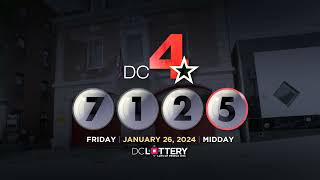 DC LOTTERY Midday 01262024 [upl. by Ragnar]