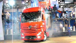 First ever New 2012 Model Mercedes Actros truck coming off series assembly lineMOV [upl. by Nnyrb]