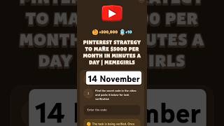 PINTEREST STRATEGY TO MAKE 5000 PER MONTH IN MINUTES A DAY  MEMEFI VIDEO CODE [upl. by Ziana183]