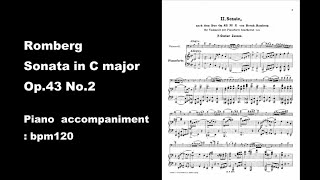 Romberg Sonata in C major Op43 No2 piano accompaniment bpm120 [upl. by Utta92]