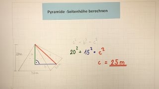 Pyramide oder Kegel  Seitenhöhe bestimmen  Mathematik  Lehrerschmidt [upl. by Doowron]