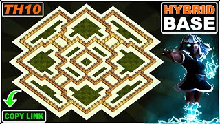 NEW BEST TH10 base 2023 Copy Link COC Town Hall 10 HybridTrophyFarming base  Clash of Clans [upl. by Ogdan]