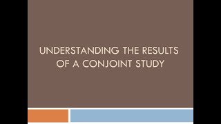 Conjoint analysis Part 2 [upl. by Kerwinn921]