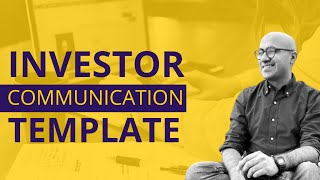 Investor Communication Template  Startup ideas  Sarthak Ahuja [upl. by Lehcyar]