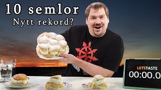 Försöker äta 10 semlor  Semla utmaning [upl. by Terrell]