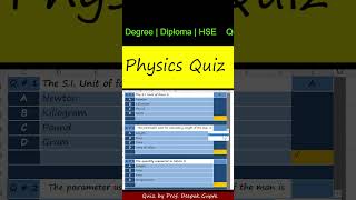 Physics Quiz by Deepak Gupta Youtube shorts physics msbte [upl. by Uol]