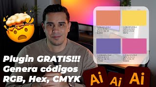 Genera CÓDIGOS DE COLOR inmediato RGB CMYK Hex PLUGIN GRATIS para ADOBE ILLUSTRATOR 🎨 [upl. by Harman511]