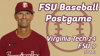 FSU Baseball  Link Jarrett postgame interview  249 Florida State loss to Virginia Tech [upl. by Dowell]