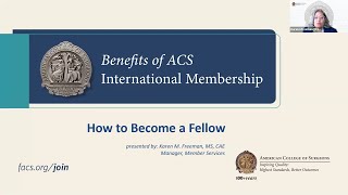 ACS Webinar – Benefits of ACS International Membership [upl. by Lian]