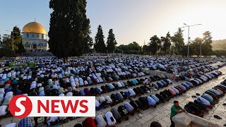 Thousands attend Eid alAdha prayers at AlAqsa mosque [upl. by Sletten]