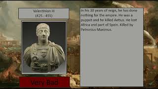 Ranking of All Western Roman Emperors From Honorius to Romulus Augustulus [upl. by Allerym735]