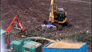 „Noller der Holzhäcksler mit Powerquot shreddert Baume aus Stuttgarts Schlossgarten [upl. by Oremar964]