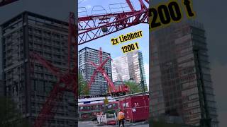 enormous powerful heavy crane 1200 ton capacity shorts Liebherr construction heavymachinery [upl. by Eek]