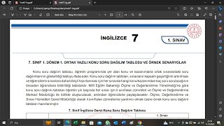 7Sınıf İngilizce MEB Soru cevapları 1dönem 1yazılı [upl. by Arak799]