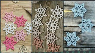 So Adorable And Attractive Crochet Snowflakes Designs And IdeasKnitted Patterns [upl. by Atirma436]