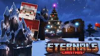 I built a Winter CHRISTMAS VILLAGE in Minecraft Survival [upl. by Torrence]