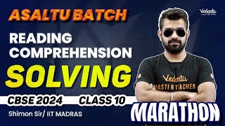 Reading Comprehension Solving Marathon  Class 10 English  CBSE 2024 🔥 Shimon Sir [upl. by Assitruc]