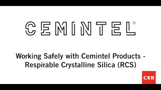 Working Safely with Cemintel  Respirable Crystalline Silica RCS [upl. by Viviana]