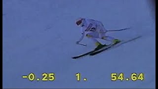 Katrin Gutensohn double DH win Veysonnaz 1990 [upl. by Dygal761]