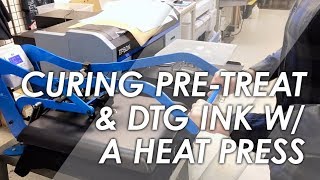 How to Cure PreTreat Solution amp DTG Ink Using a Heat Press [upl. by Serrell215]