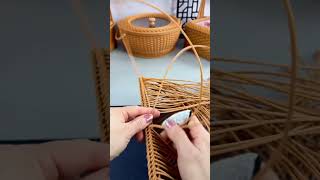 How to Weave with PE Rattan macrame diybasket diy basketmaking handmade howtomakepaperbasket [upl. by Landy]