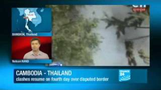 Battle rages over Hindu temple on ThaiCambodian border [upl. by Enelec611]