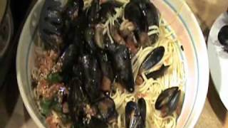 How to make steamed mussels provencal mushrooms linguini garlic sauce video recipe [upl. by Criswell480]