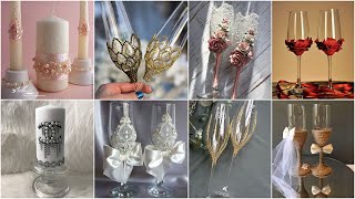 Beautiful DIY Wedding Decor Ideas DIY Candle amp Champagne Flutes Wedding [upl. by Pohsib]