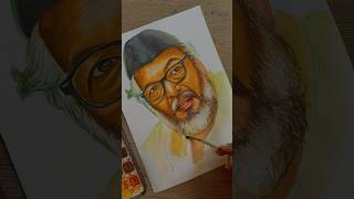 Natsamrat nana Patekar painting watercolour shortvideo watercolorpainting shortsfeed painting [upl. by Niletac]