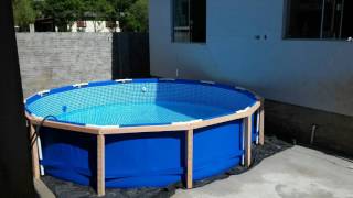 Vídeo do projeto e execução do Deck para piscina Intex 6503 litros LINK DE COMPRA NA DESCRIÇÃO [upl. by Ellehsor]