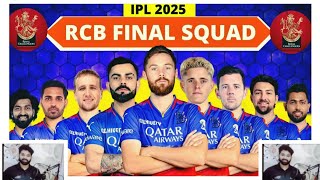 IPL 2025  Royal Challengers Bangalore Full Squad Analysis  RCB Team 2025 Players List RCB 2025 [upl. by Annohsed]