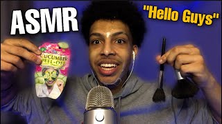 ASMR REPEATING MY INTRO quotHELLO GUYSquot SUPER TINGLY Face Mask amp Giving You Personal Attention [upl. by Atirb]