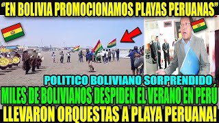 ES UNA LOCURA CIENTOS DE BOLIVIANOS DESPIDEN EL VERANO EN PLAYAS PERUANAS CON ORQUESTAS Y BANDERAS [upl. by Atnauqahs200]