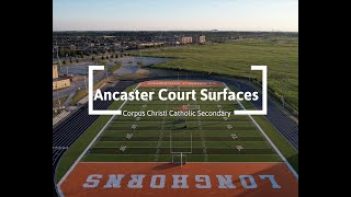 Aerial footage of Corpus Christi Catholic Secondary track completed by Ancaster Court Surfaces [upl. by Ma372]