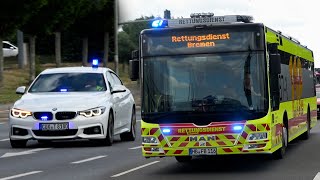 Verletzten durch Fettexplosion in Eisarena  Einsatzfahrten Feuerwehr Rettungsdienst und THW [upl. by Karisa]