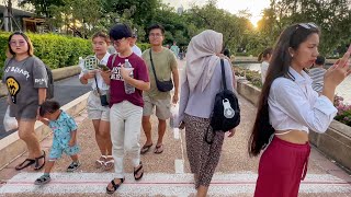 🇹🇭 Bangkok City Sunset Walk Benchakitti Park  Walking Tour 4K HDR [upl. by Nelyaw911]