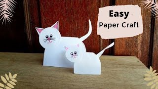 Easy Paper Craft For Kids  How to Make Paper Craft Cat Easy Way By Aloha Crafts [upl. by Alisen495]